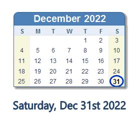 december 31 2022